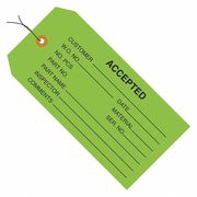 Partners Brand Inspection Tags, Pre-Wired, "Accepted", 4 3/4" x 2 3/8", Green, 1000/Case G20023