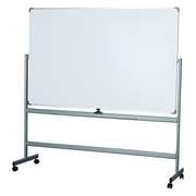 Zoro Select 71-1/2"x51" Magnetic, Reversible Steel Whiteboard, Aluminum Frame 44ZC25