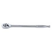 Westward 3/8" Drive 72 Geared Teeth Pear Head Style Hand Ratchet, 11-1/4" L, Chrome Finish 440G13