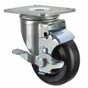Zoro Select Swivel Plate Caster w/Brake, 350 lb, Plate Type B P12S-PB050B-P3-WB