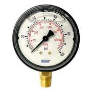 Wika Pressure Gauge, 0 to 100 psi, 1/4 in MNPT, Black 113.13.25.100.L