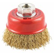 Zoro Select Cup Brush, Wire 0.014" dia., Brass, Max. RPM: 12, 500 78072705314