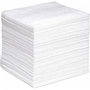 Spilltech Absorbent Pad, 17 gal, 15 in x 18 in, Oil-Only, White, Polypropylene, 100 PK WP-S-100