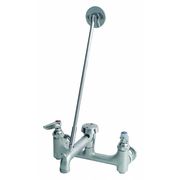 T&S Brass Manual 8" Mount, Straight Service Sink Faucet, Rough Chrome B-0665-BSTR