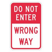 Lyle Do Not Enter & Wrong Way Traffic Sign, 18 in H, 12 in W, Aluminum, Vertical, T1-1876-DG_12x18 T1-1876-DG_12x18