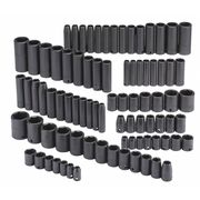 Proto 3/8", 1/2" Drive Impact Socket Set, Metric, SAE, 86 pcs J7274