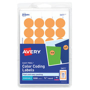 Avery Avery® Removable Color-Coding Labels, Removable Adhesive, Neon Orange, 3/4" Diameter, 1,008 Labels (5471) 727825471