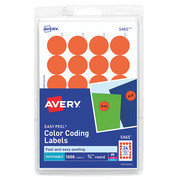 Avery Avery® Orange Removable Print or Write Color Coding Labels for Laser and Inkjet Printers 5465, 3/4" Round, Pack of 1008 727825465