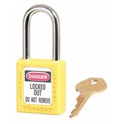 Master Lock Lockout Padlock, KD, Yellow, 1-3/4"H, PK6 410S6YLW