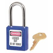 Master Lock Lockout Padlock, KD, Blue, 1-3/4"H, PK6 410S6BLU