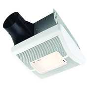 Broan Ceiling Bathroom Fan, 70 cfm cfm, 4 in Duct Dia., 120V AC, Yes A70L