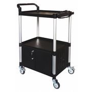 Zoro Select Cart with Cabinet, 47-1/4 in. H, Black 45NP04