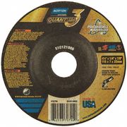 Norton Abrasives Depressed Center Wheels, Type 27, 4 1/2 in Dia, 0.25 in Thick, 7/8 in Arbor Hole Size, Ceramic 66253370794