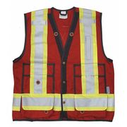 Viking Surveyor Vest, Red, 3XL, 29-3/4"L, Class 2 6165R-XXXL