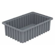 Akro-Mils Divider Box, Gray, Industrial Grade Polymer, 16 1/2 in L, 10 7/8 in W, 5 in H 33165GREY