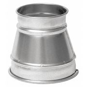 Nordfab Round Duct Reducer, 6 in x 4 in Duct Dia, 304 Stainless Steel, 22 ga GA, 6 in W, 8" L, 6 in H 8040026034