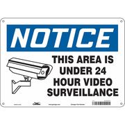 Condor Security Sign, 10 in H, 14 in W, Aluminum, Horizontal Rectangle, English, 453R42 453R42