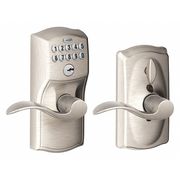 Schlage Residential Electronic Lock, Lever, Satin Nickel FE595 CAM619ACC