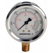 Enerpac Pressure Gauge, 0 to 6000 psi, 1/4 in NPTF, Stainless Steel, Silver G2517L