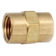 Zoro Select Brass Coupling, FNPT, 1/4" Pipe Size 706103-04