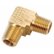 Zoro Select Brass Elbow, 90 Degrees, MNPT, 1/4" Pipe Size 706130-04