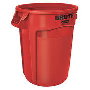 Rubbermaid Commercial 32 gal Round Trash Can, Red, 22 in Dia, Open Top, Polyethylene FG263200RED