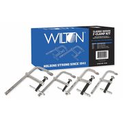 Wilton 4", 8", 8", 12" Bar Clamp Set, Drop Forged Steel Handle and 5 1/2 in Throat Depth 11116
