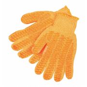 Mcr Safety Knit Gloves, L, Orange, PVC Material, PK12 9675LM