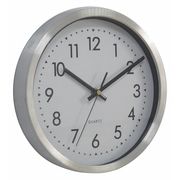 Zoro Select Quartz Clock, 10 in. H, Silver 48PD14