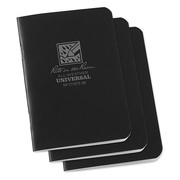 Rite In The Rain Notebook, Universal, 12 Sheets, Black, PK3 771FX-M