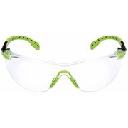 3M Safety Glasses, Solus 1000 Series, Scotchgard Anti-Fog Coating, Black/Green Frame, Clear Lens S1201SGAF