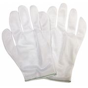 Condor Inspection Gloves, White, Nylon, L, PK12 48UR64