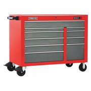 Proto 550S Rolling Tool Cabinet, 10 Drawer, Safety Red and Gray, Steel, 50 in W x 25 1/4 in D x 41 in H J555041-10SG
