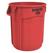Rubbermaid Commercial 10 gal Round Trash Can, Red, 15 5/8 in Dia, Open Top, Plastic FG261000RED