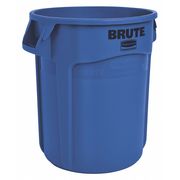 Rubbermaid Commercial 10 gal Round Trash Can, Blue, 15 5/8 in Dia, Open Top, Plastic 1779699