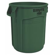 Rubbermaid Commercial 10 gal Round Trash Can, Dark Green, 15 5/8 in Dia, Open Top, Plastic FG261000DGRN
