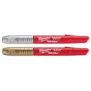 Milwaukee Tool 2PK INKZALL Silver/Gold Metallic Fine Point Marker 48-22-3123