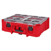 Milwaukee Tool Deep Compartment Box with 2 compartments, Plastic, 7.0 in H x 19.7 in W 48-22-8432