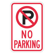 Lyle No Parking Sign, 18" x 12, T1-2888-EG_12x18 T1-2888-EG_12x18
