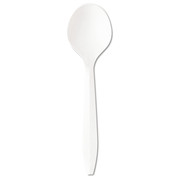 Zoro Select Disposable Spoon, White, Plastic, PK1000, Wrapped/Unwrapped: Unwrapped BWKSOUPMWPPWH