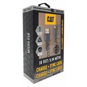 Cat USB Cable, 2.0 Specification, 10 ft. L, Blk, Connector Type: A Male to B Micro Male CAT-USB-M