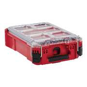 Milwaukee Tool PACKOUT Tool Case, 5 Compartments, 9-7/8 in W x 15-1/4 in D x 4-5/8 in H, Red 48-22-8435