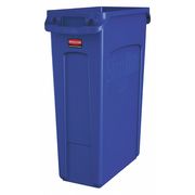 Rubbermaid Commercial 23 gal Rectangular Trash Can, Blue, 11 in Dia, Open Top, High Quality Resin Blend 1956185