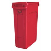 Rubbermaid Commercial 23 gal Rectangular Trash Can, Red, 11 in Dia, Open Top, High Quality Resin Blend 1956189