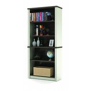 Bestar 5-Shelf Modular Bookcase, 66-13/16"x30-13/16" White/Chocolate 99700-1152