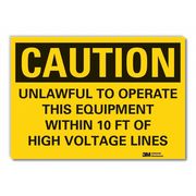 Lyle Caution Sign, 3-1/2 in. H, Vinyl, LCU3-0465-RD_5x3.5 LCU3-0465-RD_5x3.5