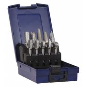 Sgspro Carbide Bur Set, 1/4 in. Shank, 10 pcs. 18261