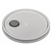 Zoro Select Plastic Pail Lid, White, Spout, 1-3/16 in H ROP2100CVR-WF-WG