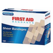 First Aid Only Adhesive Bandage, Sheer, Plastic, 1 in. 90331