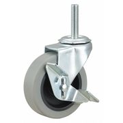 Zoro Select Swivel Stem Caster w/Brake, 3 in., 110 lb. 49H591